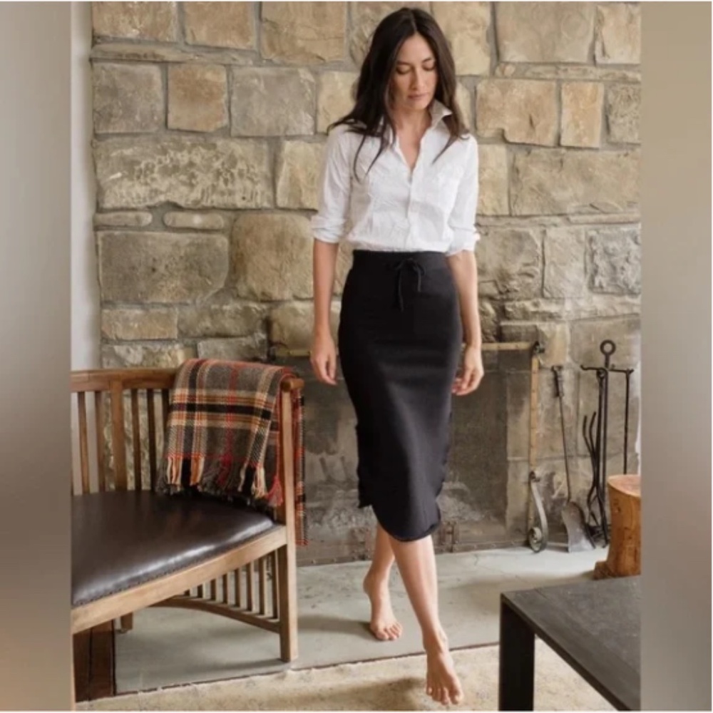 Frank & Eileen Donegal Unforgettable Skirt Midi Black L NWOT